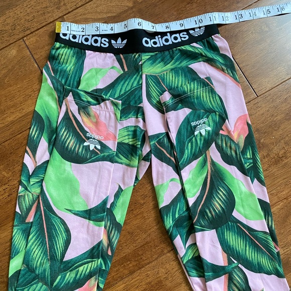 Adidas x Farm Palm Leaf Print Leggings XS - Picture 7 of 7